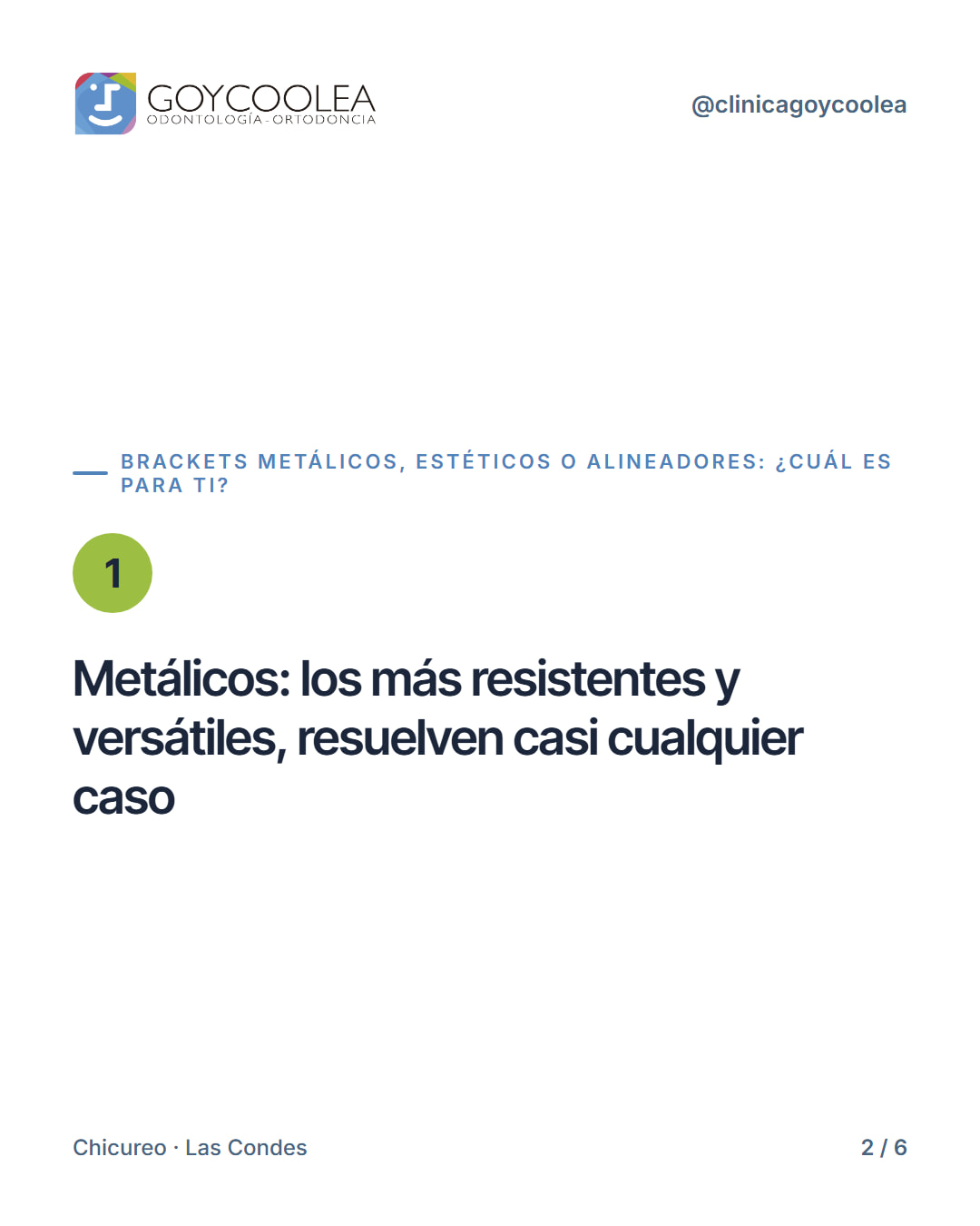 Carrusel que compara brackets metálicos