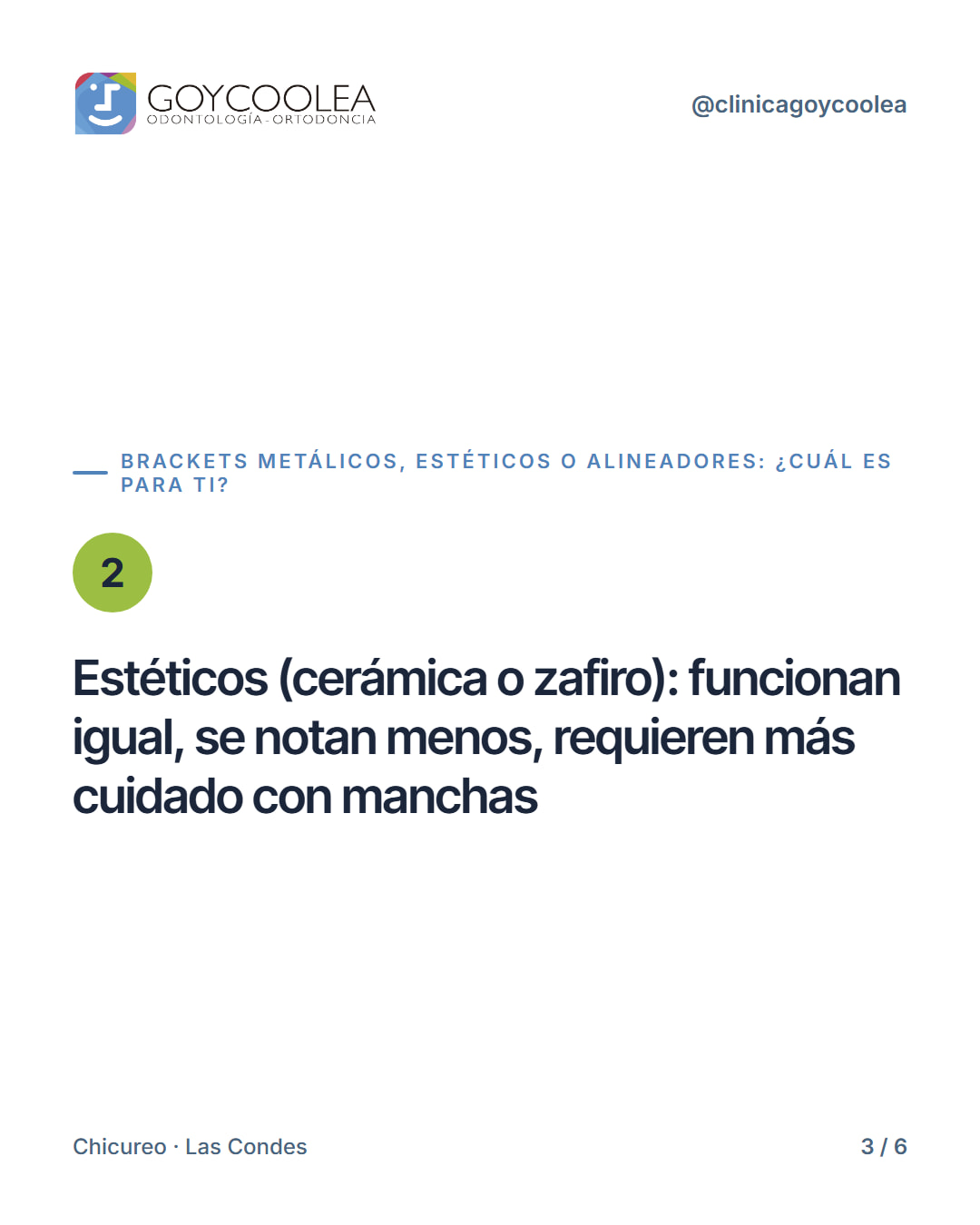 Carrusel que compara brackets metálicos