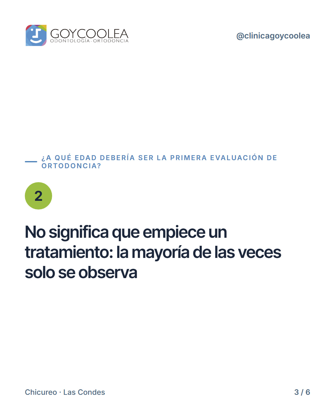 Carrusel sobre la edad recomendada para la primera evaluación de ortodoncia