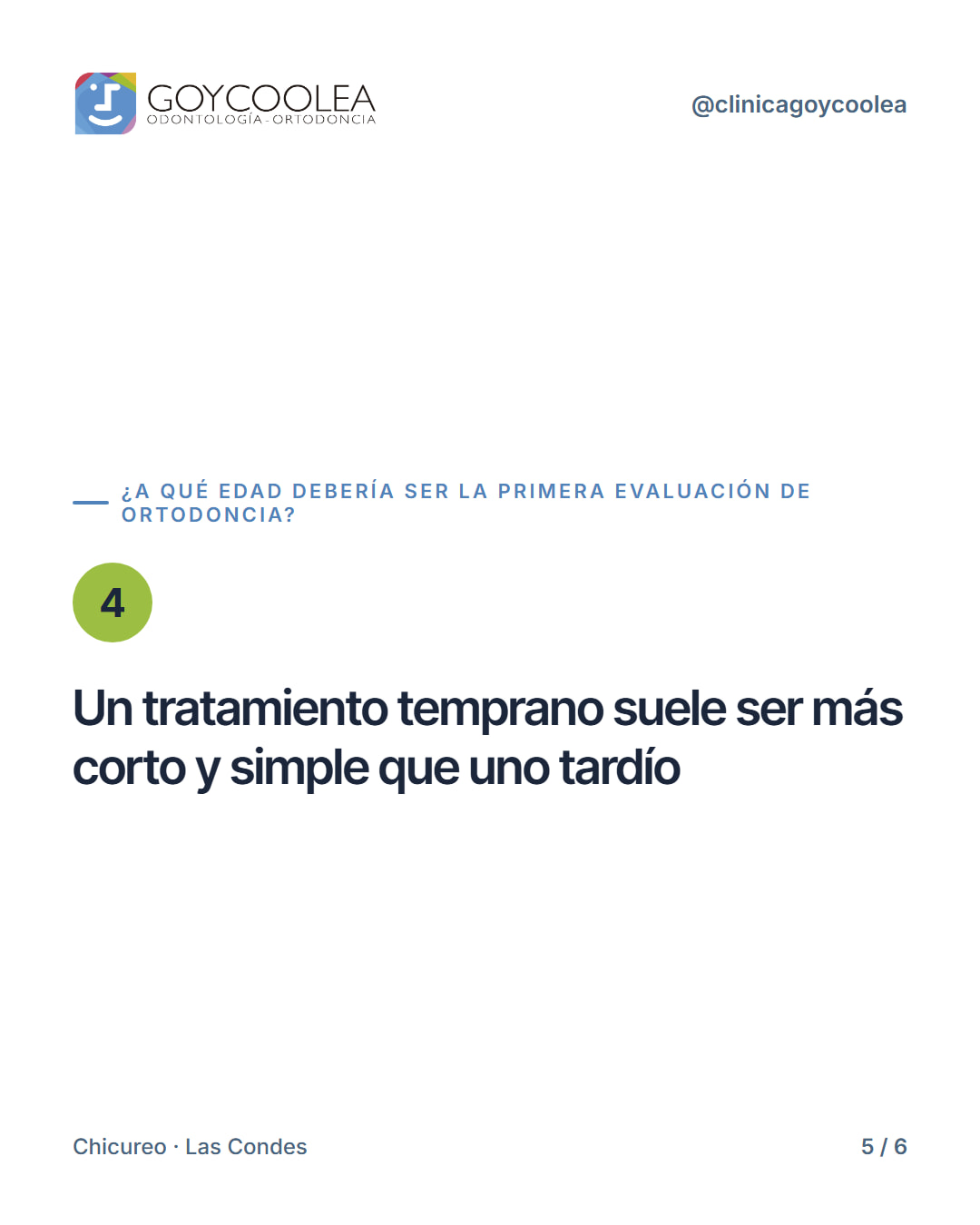 Carrusel sobre la edad recomendada para la primera evaluación de ortodoncia