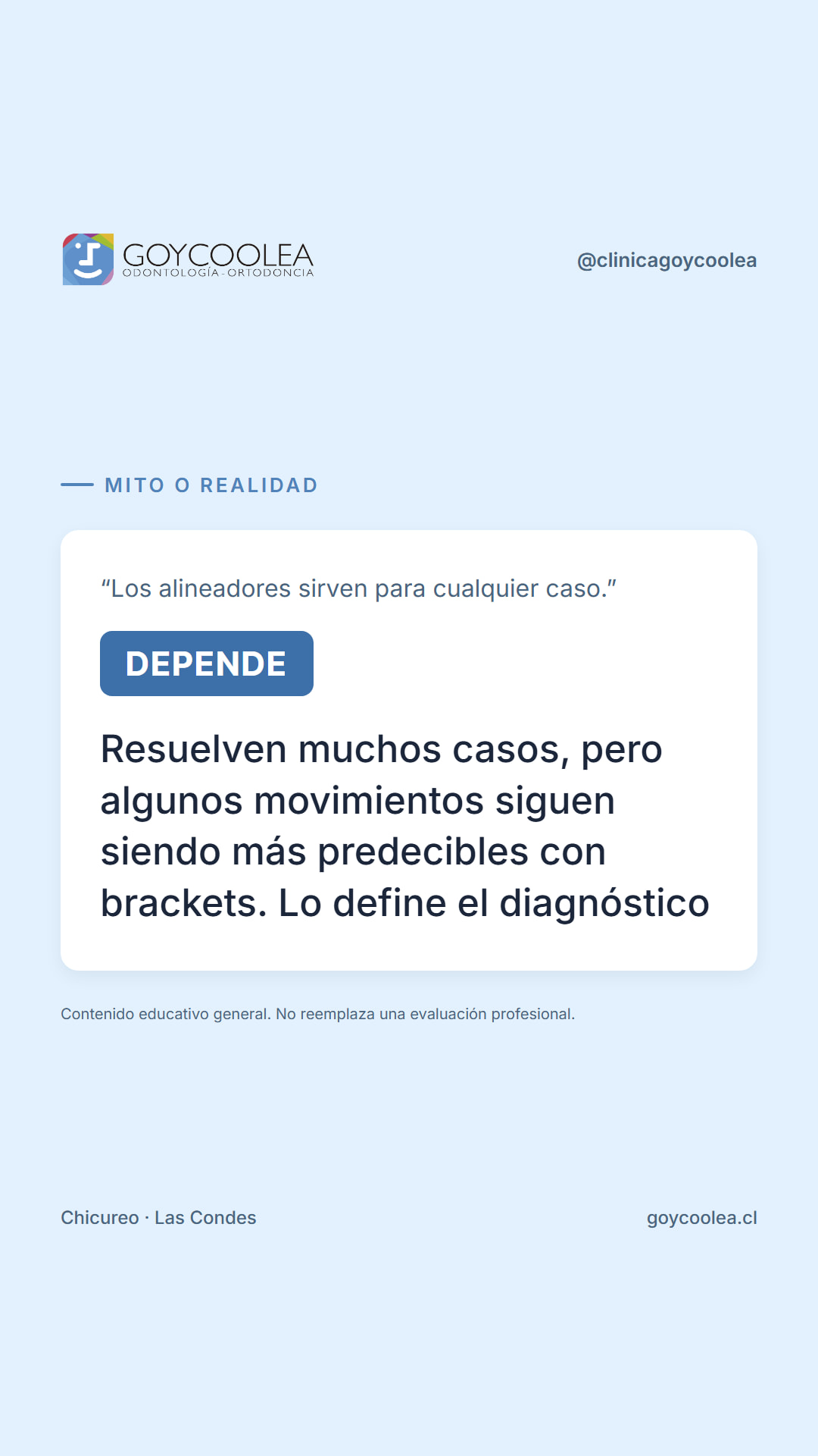 Historia de dos frames sobre indicaciones de los alineadores
