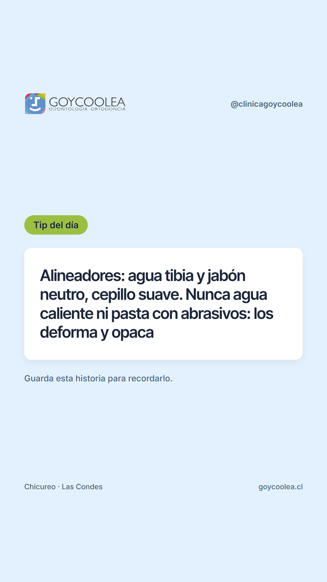 Historia con consejo sobre limpieza de alineadores